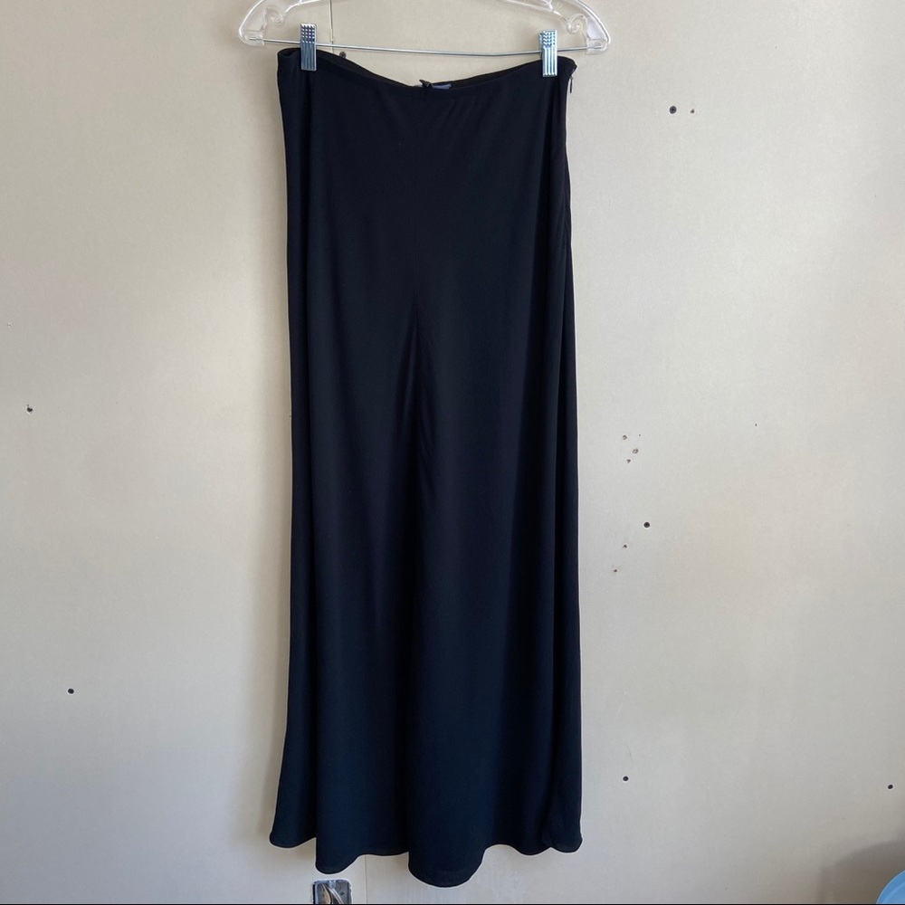Eileen Fisher Black 100% Silk Maxi Skirt (conservative, modest, femininity)